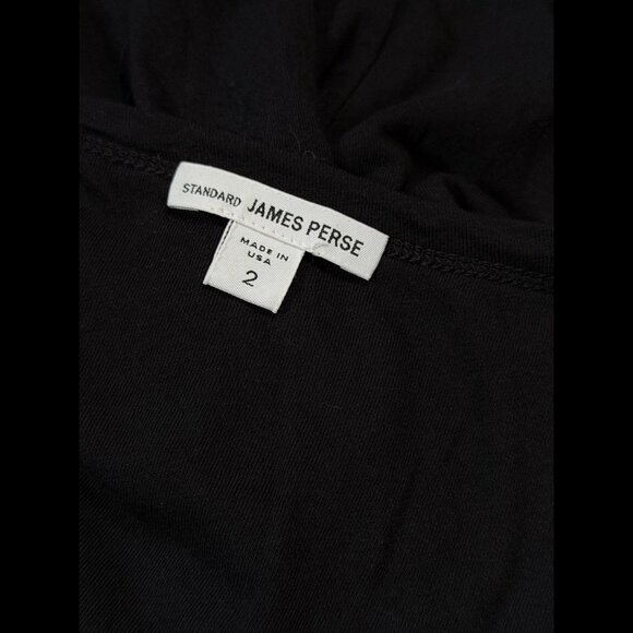 James Perse T Shirt 2 / Medium Womens Black Long Sleeve Casual Tee Crewneck - Picture 6 of 8